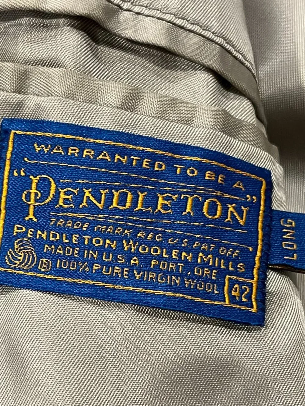 Pendleton Vtg Western-style Sport Coat, Gray Herringbone, 42L